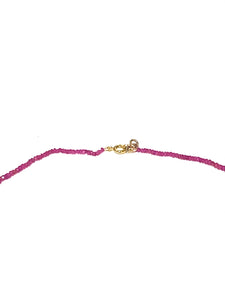 Graduated Natural Faceted Ruby Necklace with Gold Clasp