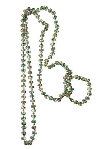 Metallic Crystal Faceted Beaded Necklace