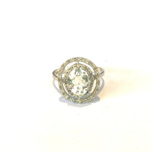10ct Aquamarine and Diamond Ring