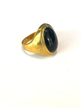 Sterling Silver Gold Plate Black Onyx Ring
