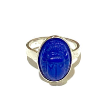 Sterling Silver Glass Scarab Beetle Ring