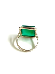 Sterling Silver Green Onyx Ring