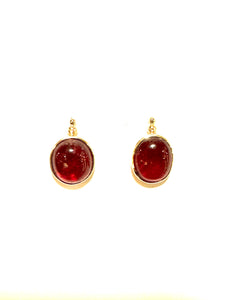 9ct Yellow Gold Rubellite Tourmaline Stud Earrings