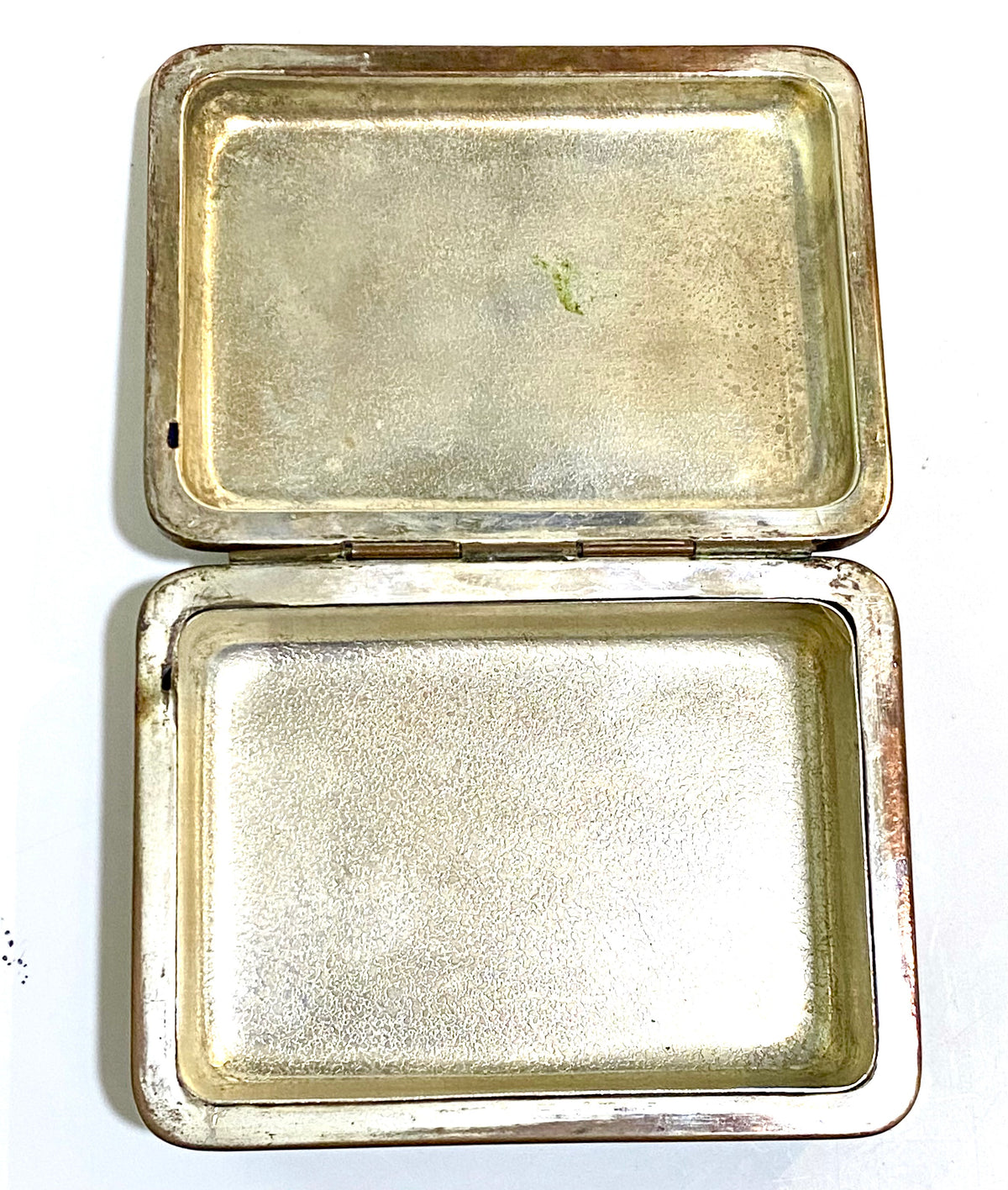 Silver Plated Ginbari Red Pidgeon’s Blood Enamel Bird and Bamboo Leaf Inaba Box