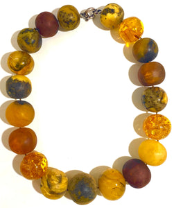 Large Round Baltic Amber Beaded Necklace