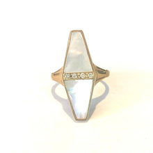 9ct Gold Mother of Pearl and Diamond Ring
