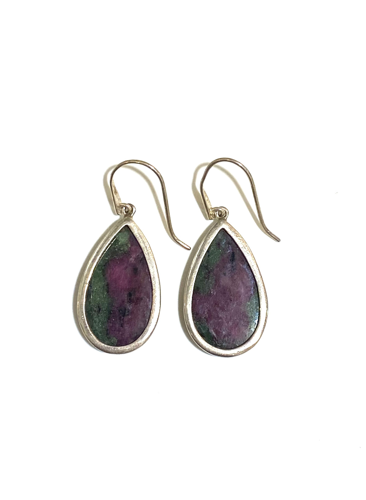 Sterling Silver Zoisite Pear Shaped Earrings