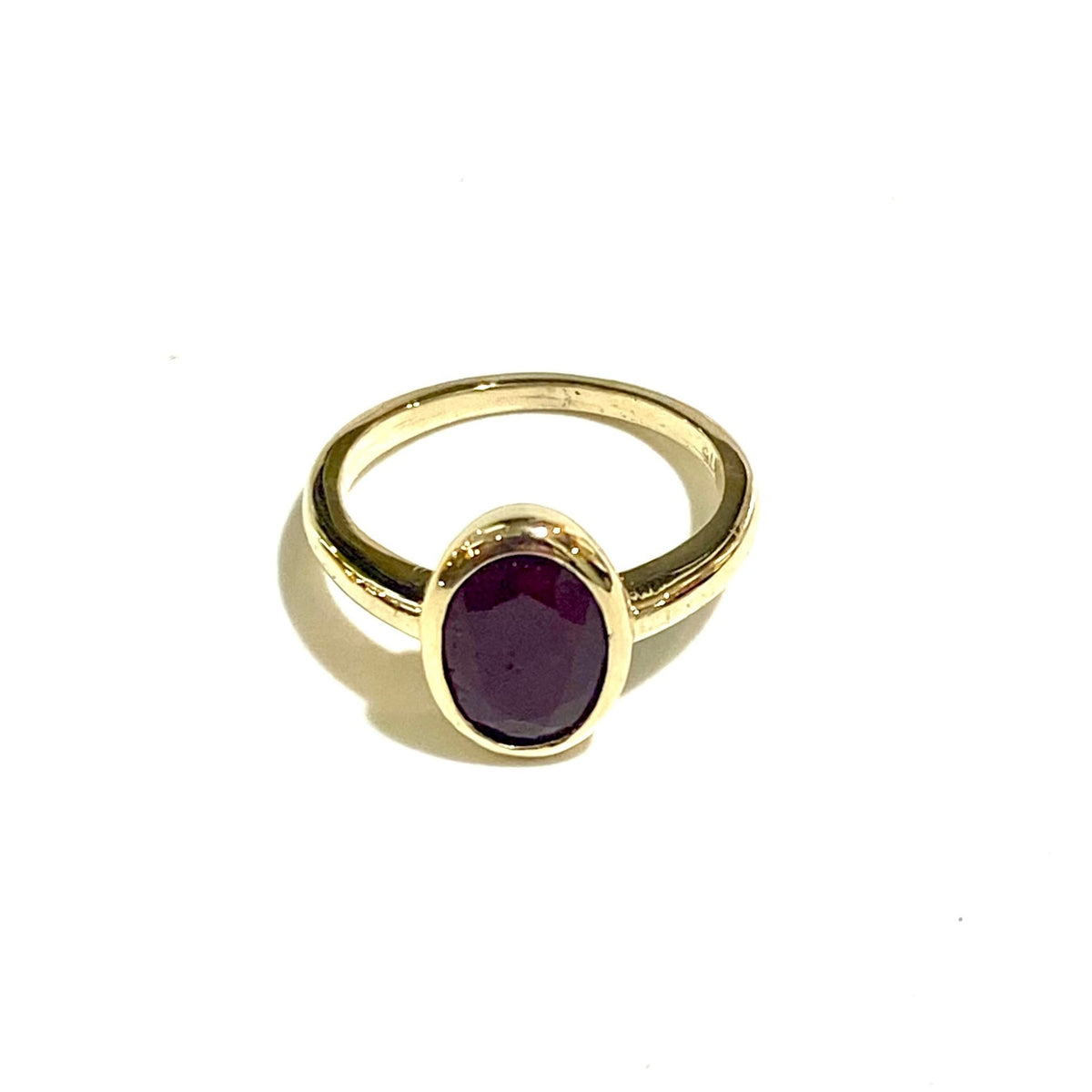 9ct Yellow Gold Bezel Set 2.75ct Natural Ruby Ring