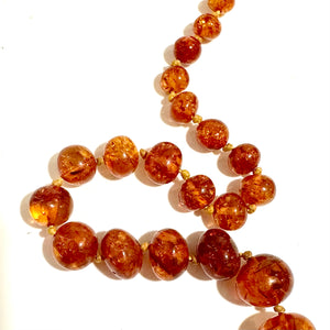 Round Amber Beaded Necklace