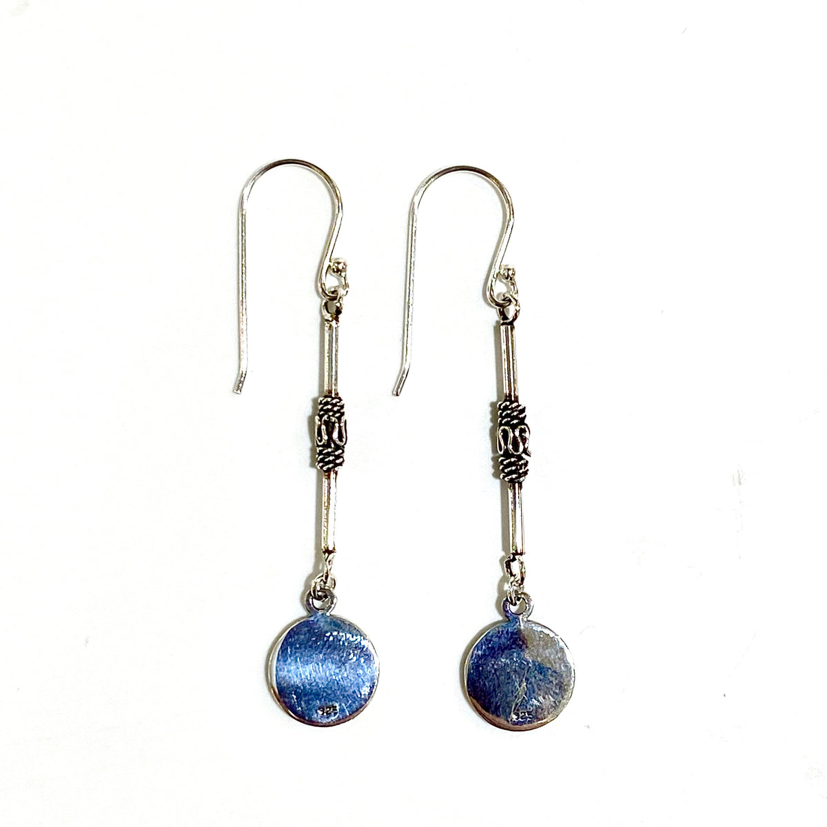 Sterling Silver Eye Hook Drop Earrings