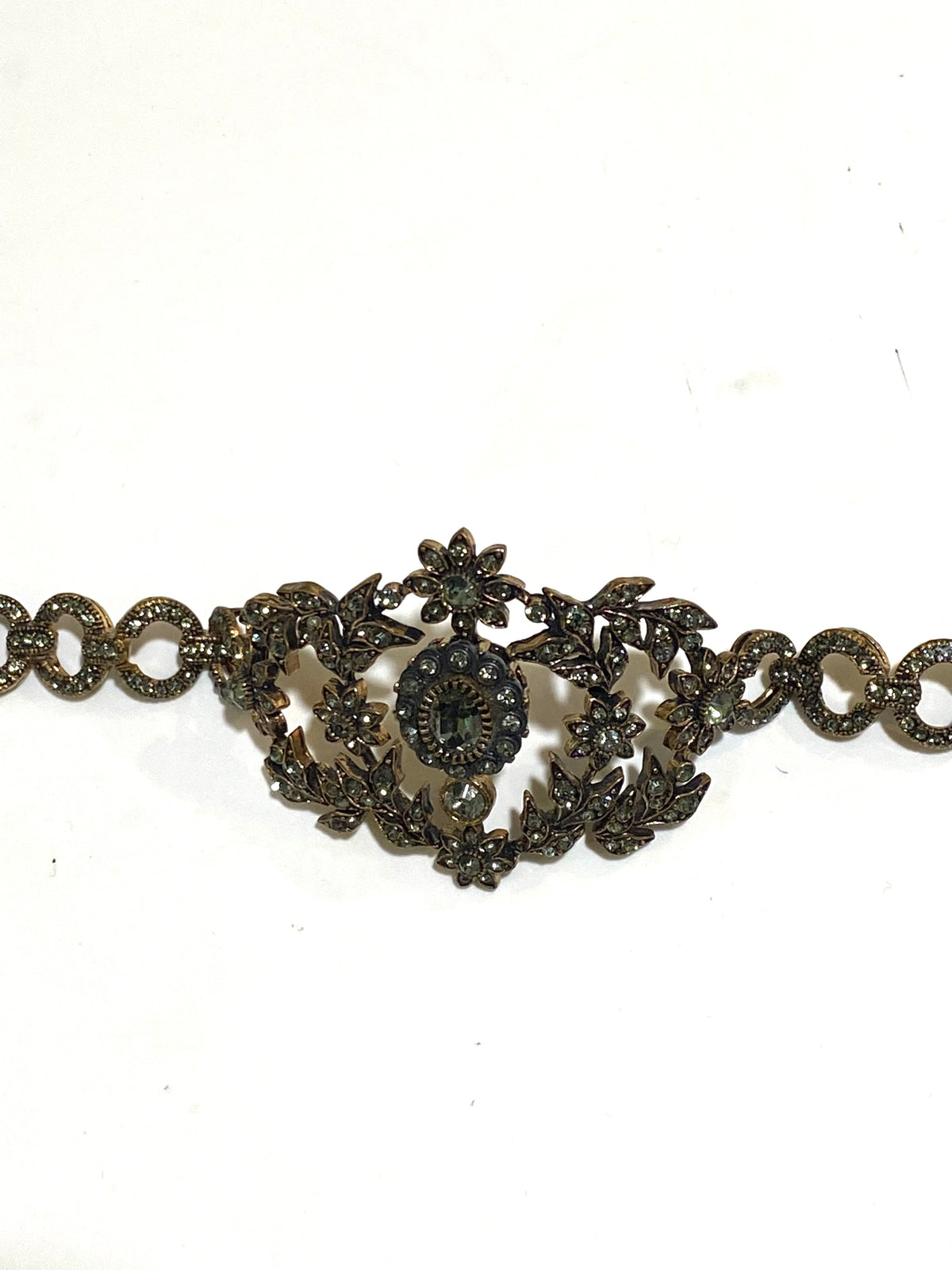 European Imperial Brass and Paste Vintage Bracelet