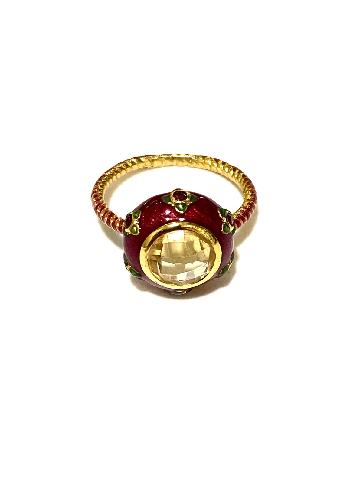 Gemstone and Enamel Ring