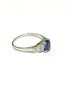 18ct White Gold Sapphire and Diamond Engagement Ring