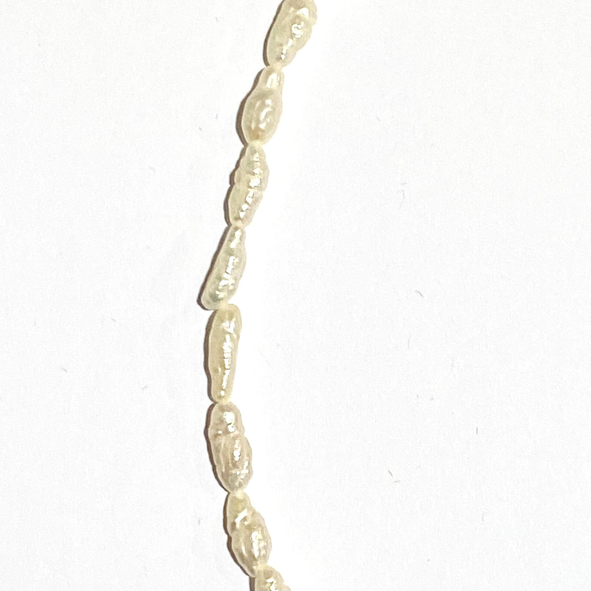 Natural Rice Pearl Strand Necklace with Sterling Silver Clasp