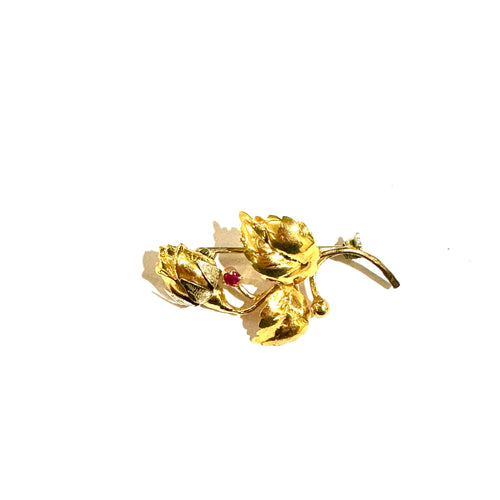 9ct Gold Leaf Brooch