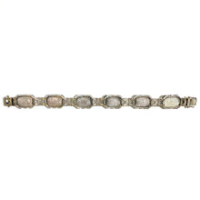 Sterling Silver Marcasite, Black Onyx and Rock Crystal Bracelet