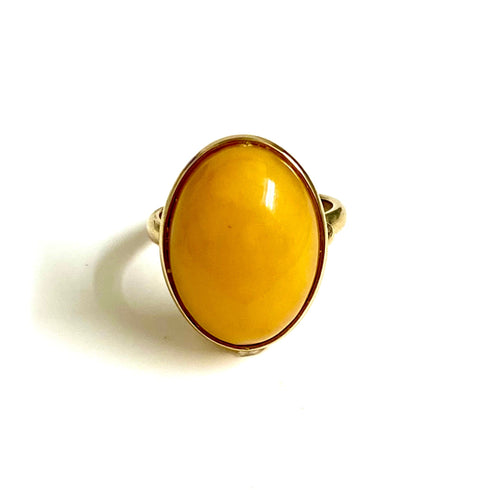 9ct Yellow Gold Amber Ring