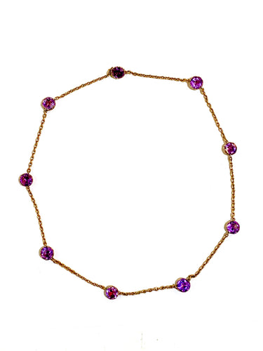 Antique Amethyst Necklace Rose Gold