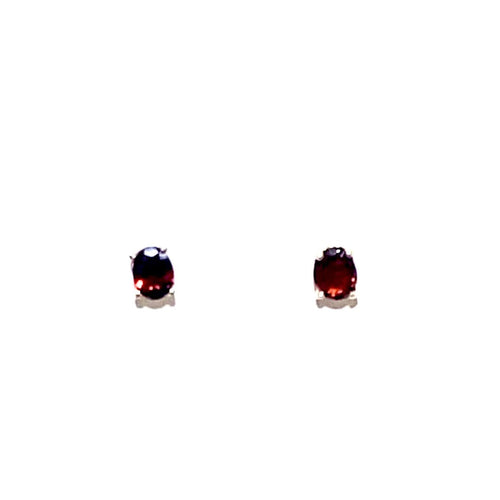 Sterling Silver Garnet Stud Earrings