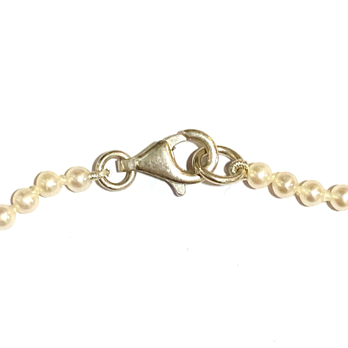 2mm Round Cultured Seed Pearl Strand Necklace with Sterling Silver Clasp