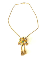 22ct Gold Tsavorite Garnet and Diamond Necklace