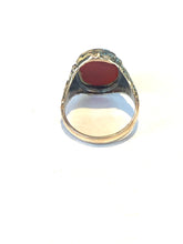 Round Carnelian and Sterling Silver Ring