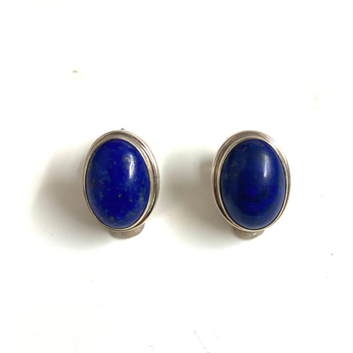 Sterling Silver Lapis Lazuli Stud Earrings