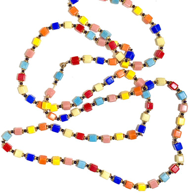 Vintage Multicoloured Glass Beaded Necklace