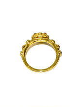 Gemstone and Enamel Floral Ring