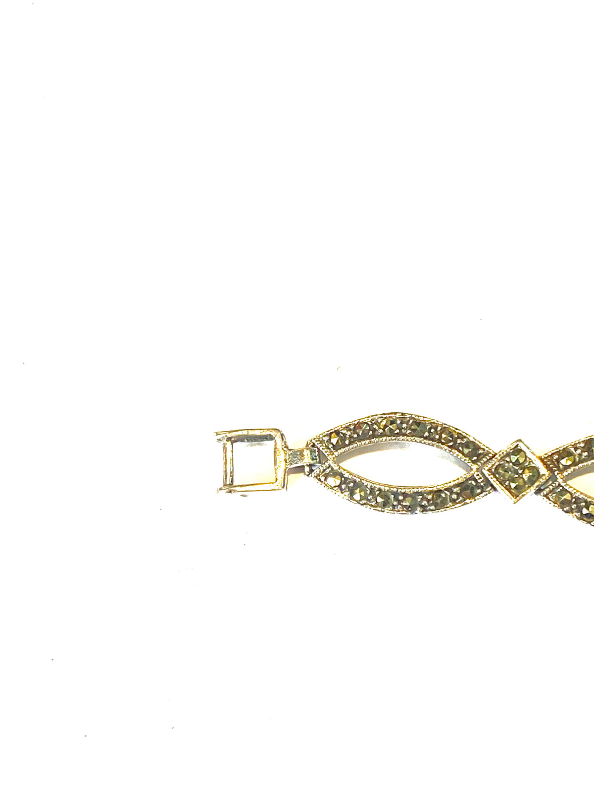 Sterling Silver Marcasite Oval Bracelet