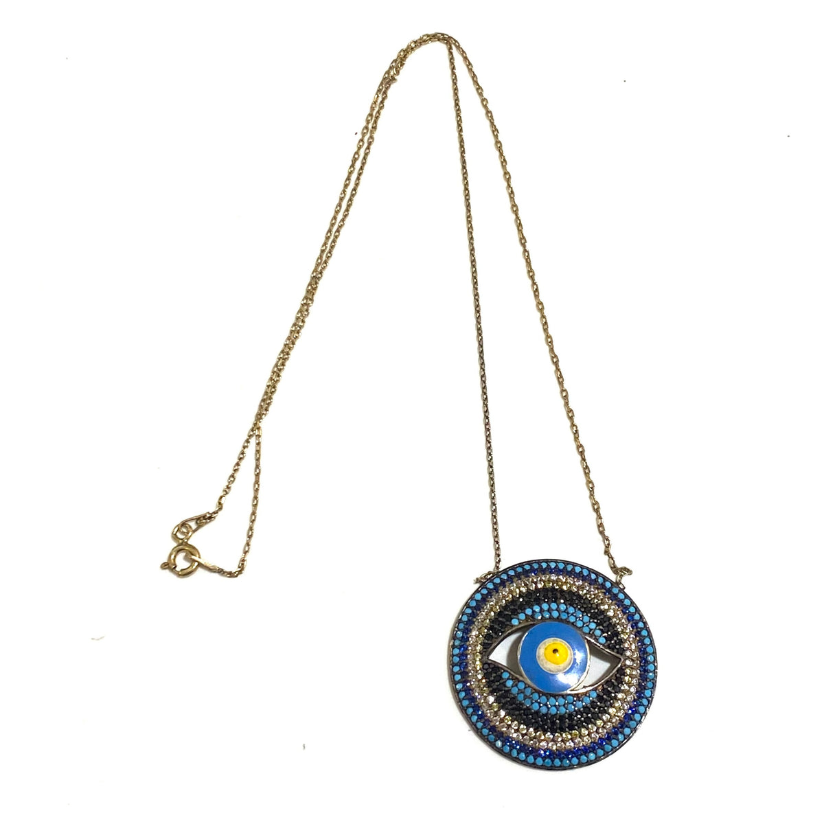 Sterling Silver Crystal Evil Eye Necklace
