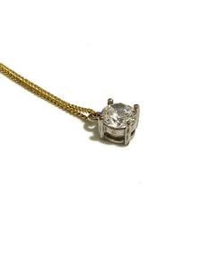 Sterling Silver Gold Plate and CZ Necklace