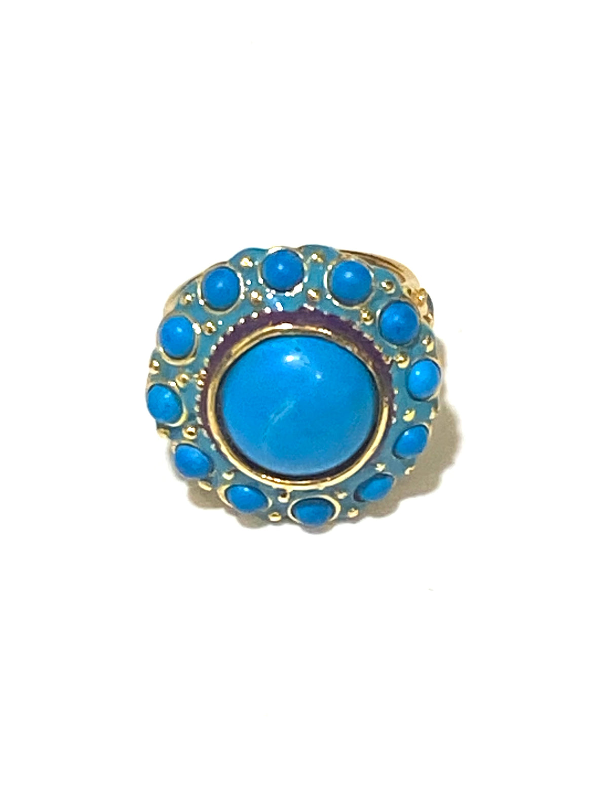 Turquoise and Brass Ring
