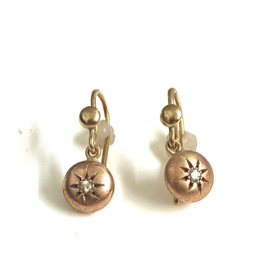 9ct Rose Gold and White Sapphire Earrings