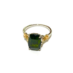 18ct Gold 3ct Parti Coloured Cushion Cut Sapphire Ring