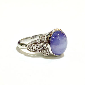 9ct White Gold 10.2ctw Star Sapphire and Diamond Ring
