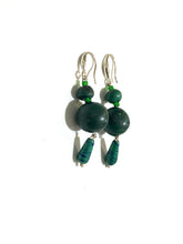 Sterling Silver Malachite Drop Earrings