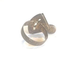Sterling Silver Triangle with Circle Ring