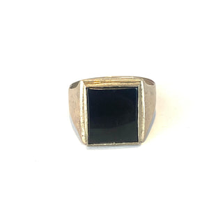 Sterling Silver Square Black Onyx Ring