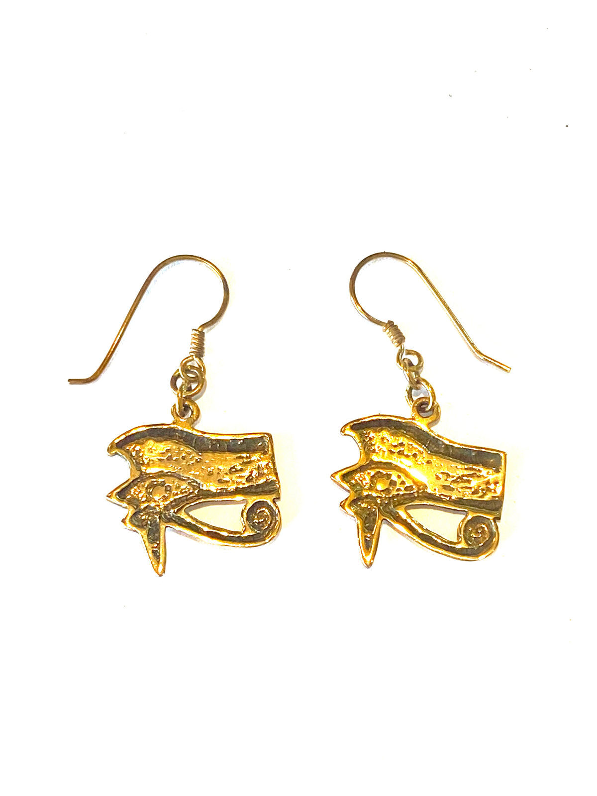 Brass Eye of Horus Earrings