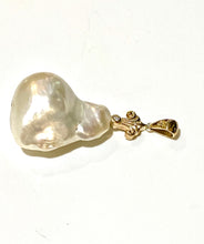 Yellow Gold Diamond set Baroque Pearl Pendant