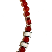 Carnelian and Banded Agate Beaded Necklace