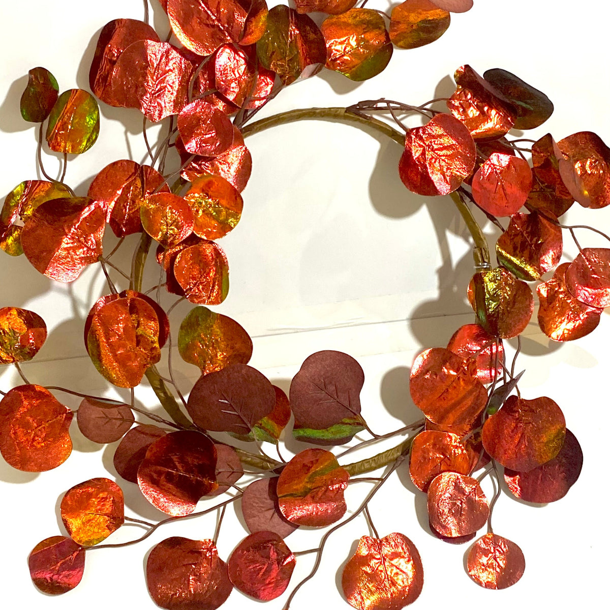 Hanging Red Gum Leaf Wreath