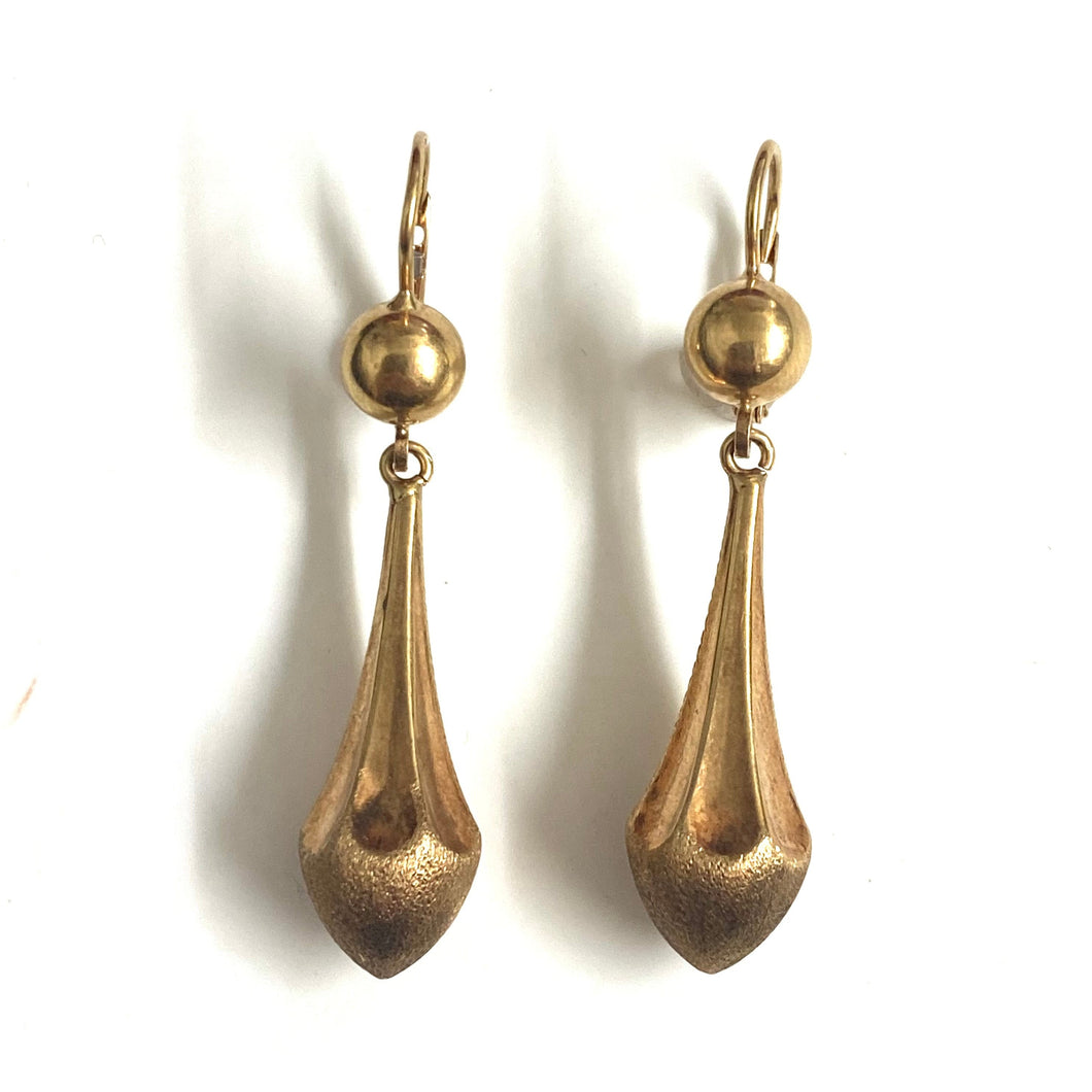 9ct Yellow Gold Continental Clasp Drop Earrings