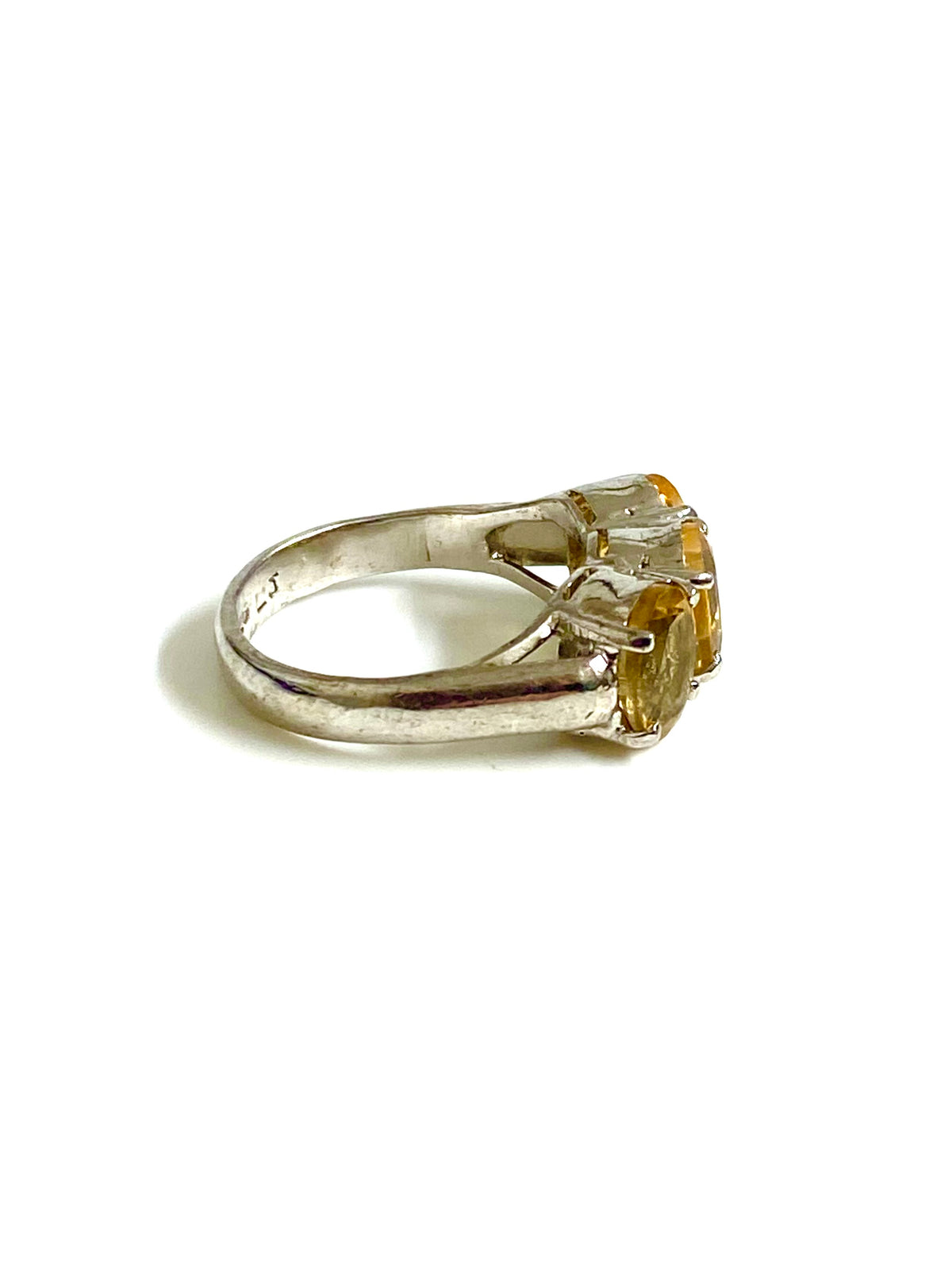 Sterling Silver Citrine Trilogy Ring