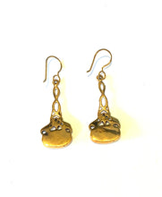 Brass and Paua Shell Drop Earrings