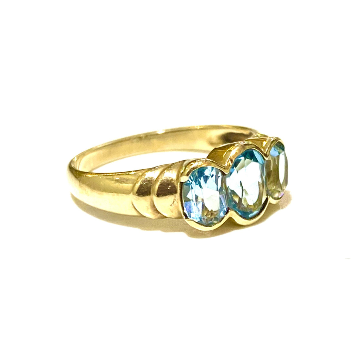 9ct Yellow Gold Bridge Topaz Ring