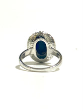 9ct White Gold Black Opal and Diamond Ring