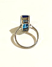 9ct White Gold London Blue Topaz Claw Set Ring