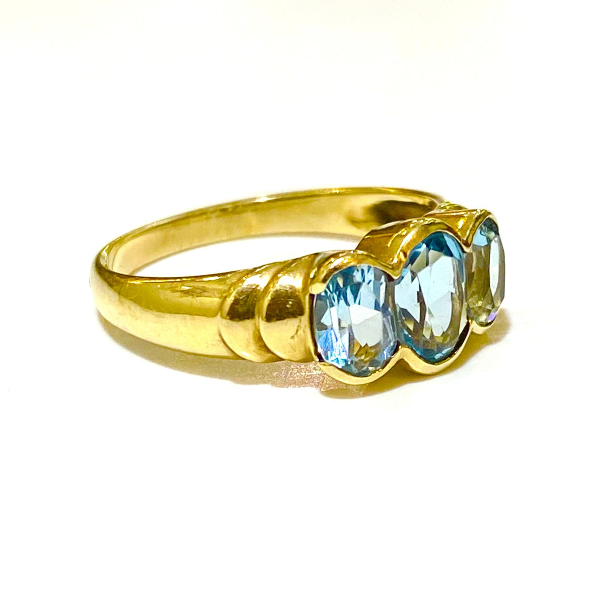 9ct Yellow Gold Bridge Topaz Ring